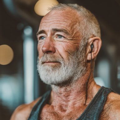 Літня пара займається фітнесом на свіжому повітрі